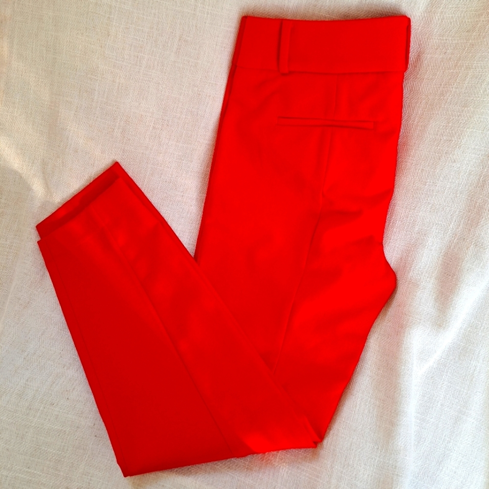 FIRE ENGINE RED! LOFT MARISSA SKINNY ANKLE SLACKS NEW w/ TAGS SIZE 4